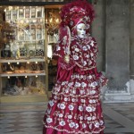 People in costume at Venice Carnival