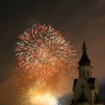 International Firework Festival on the Dniepr river in Kiev, Ukraine