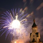 Firework Festival on the river Dniepr in Kiev, Ukraine